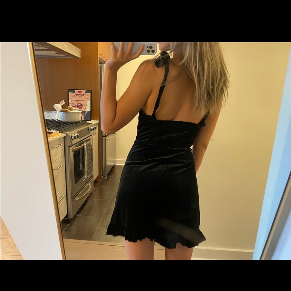 Zara little black velvet dress